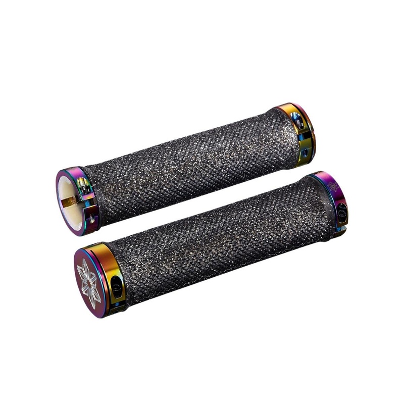 Supacaz Diamond Kush Locking Grips (Black/Oil Slick)