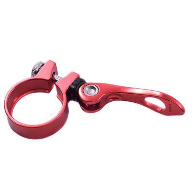 RED ANODISED MOUNTAIN BIKE QUICK RELEASE ALLOY SEAT CLAMP 34.9mm BARGAIN PRICE